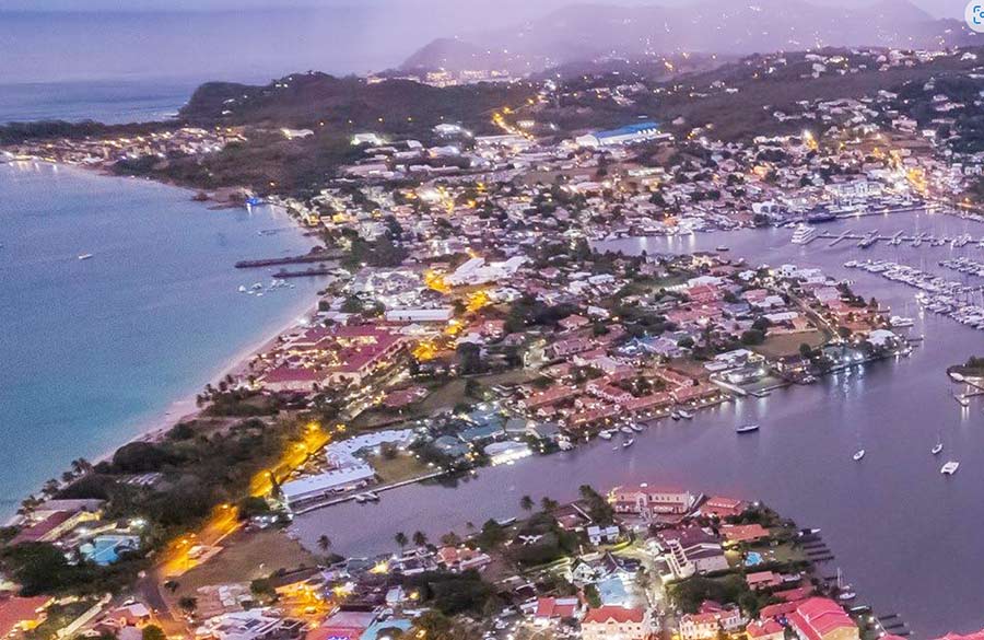 PORT MORESBY, bejeweled at night.