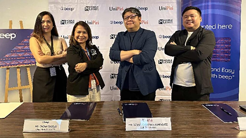 (From left) Sharon Fong, AF Payments chief commercial officer; Chona Basilio, AF Payments CFO;  Dominguez; and Kevin Acuña, MOONTON Philippines business development manager.