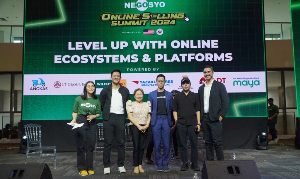 From left: Content creator Bea Fabregas; Jordan Jacinto, head of Growth, Paymongo; Rosemarie Rafael, chairperson, Airspeed Group of Companies; Ralph Marvin Garcia, business lead, Carousell; Cristopher Enriquez, CEO, Raket PH; and Franco Aligaen, marketing lead, TikTok Shop Philippines.